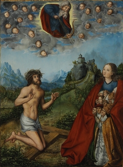 Christ and the Virgin Interceding for Humanity before God the Father by Lucas Cranach the Elder