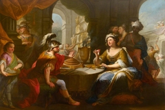 Cleopatra dissolving the Pearl in Wine by Andrea Casali