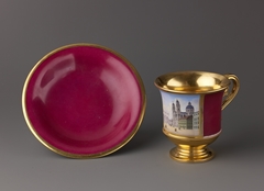 Cup (with a view of the Odeonsplatz, Munich) and saucer by Anonymous