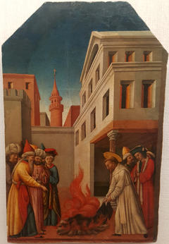 Das Feuerwunder des Petrus Martyr by Antonio Vivarini