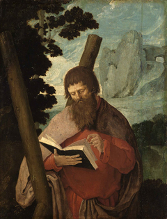 Der Heilige Andreas in Halbfigur by Lucas van Leyden