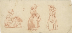 Drie studies van vrouwen by Johannes Bosboom