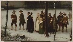 Early Puritans of New England Going to Worship by George Henry Boughton