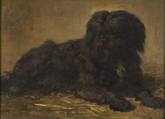 Een langharige hond by Henriëtte Ronner-Knip