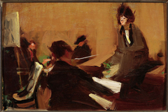 Evening in the studio, sketch by Konrad Krzyżanowski