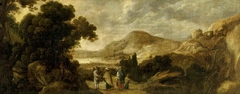 Extensive Woody Landscape with Gypsies telling a Gentleman's Fortune by Anonymous