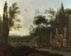 Figures in an Italian Garden by Frederik de Moucheron