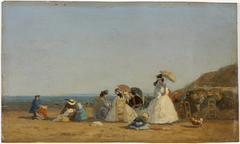 Figures on a Beach by Eugène Boudin