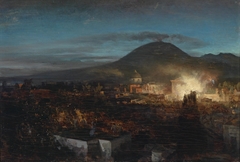 Fireworks at Torre dell Annunziata in Naples by Oswald Achenbach