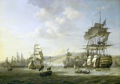 Four moments by the English-Dutch Fleet in the Bay of Algiers, 26-27 August 1816 by Nicolaas Baur