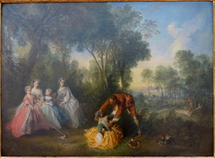 Group Portrait in a Landscape with Amorous Couple by Nicolas Lancret