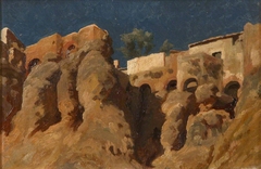 Houses on a Cliff Top in the Mediterranean (possibly on Capri) by Frederic Leighton