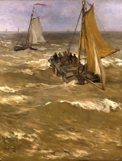 In de branding by Hendrik Willem Mesdag