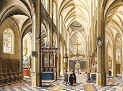 Interior of a Gothic Cathedral by Bartholomeus van Bassen