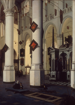 Interior of the New Church at Delft, with the tomb of William the Silent by Hendrick Cornelisz van Vliet