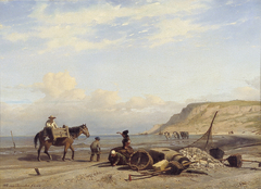 Italiaans strandtafereel by Willem Antonie van Deventer