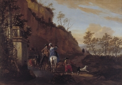 Italian Landscape with Hunting Party by Ludolf Leendertsz de Jongh