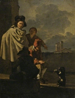 Italians with a dog by Karel Dujardin