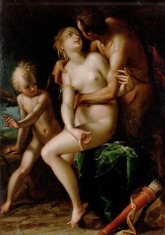 Jupiter, Antiope and Cupid by Hans von Aachen