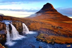 Kirkjufell Landscape Scene by Gert J Rheeders