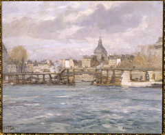 L'estacade de l'île Saint-Louis by Eugène Louis Gillot