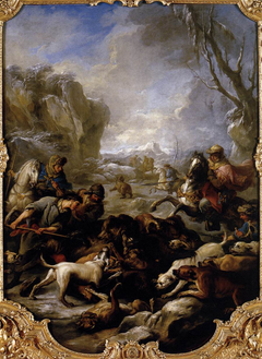 La chasse à l'ours by Charles-André van Loo