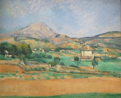 La Montagne Sainte-Victoire vue du chemin de Valcros (et la bastide La Générale) by Paul Cézanne