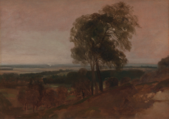 Landscape study at sunset by Peter De Wint