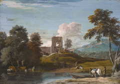Landscape with a Horse being Ferried across a Stream by Marco Ricci