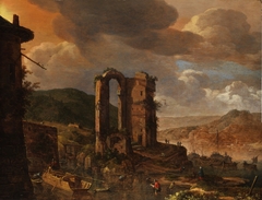 Landscape with Roman Ruin by Herman Saftleven