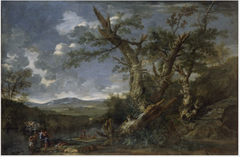 Landscape with the Baptism of Christ in the River Jordan by Salvator Rosa