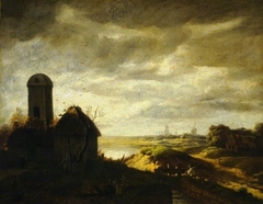 Landscape with Windmills by Georges Michel