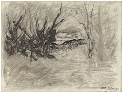 Landschap met enkele bomen by Egbert Rubertus Derk Schaap