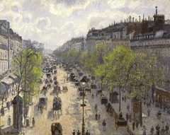 Le Boulevard de Montmartre, Matinée de Printemps by Camille Pissarro