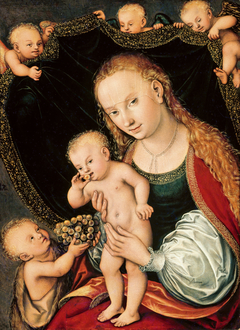 Madonna and Child with the Infant John the Baptist and Angels by Lucas Cranach the Elder