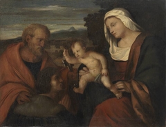 Madonna mit dem heiligen Petrus und einem Stifter (nach Palma Vecchio) by Hans von Marées