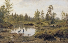 Marsh. Cranes by Ivan Shishkin