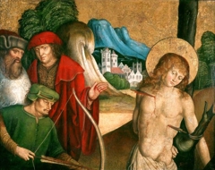 Martyrdom of St. Sebastian. by Meister von Sigmaringen