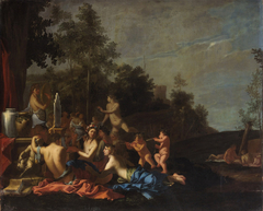 Musizierende Nymphen und Putti by Giulio Carpioni