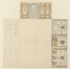 Ontwerp voor de decoratie van drie wanden van een kamer by Jurriaan Andriessen