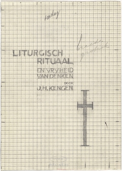 Ontwerp voor de omslag van de folder Liturgisch Rituaal en vrijheid van denken, door J.H. Kengen by Mathieu Lauweriks