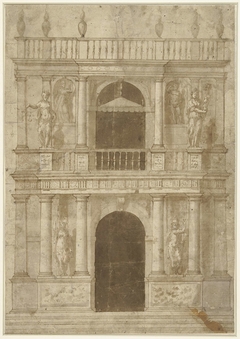 Ontwerp voor een façade van een raadhuis by Giovanni Battista Trotti