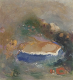 Ophélie, la cape bleue sur les eaux by Odilon Redon