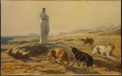 Pallas Athena and the Herdsman's Dogs by Briton Riviere