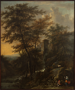 Pastoral landscape with a watermill by Jacob de Heusch