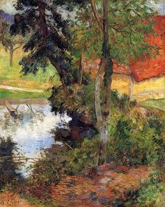 Paysage au toit rouge by Paul Gauguin