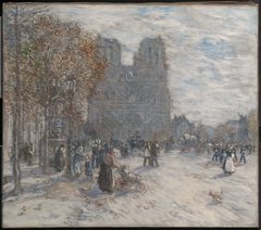 Place du Parvis, Notre Dame, Paris by Jean-Francois Raffaelli