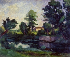 Pond; Landscape by Raffaele De Grada