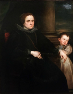 Portrait of a woman from Genoa with a child by Anthony van Dyck