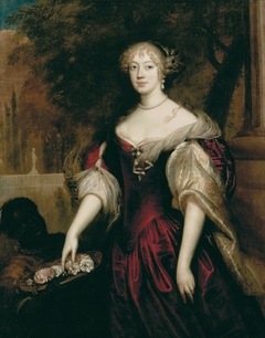 Portrait of Anna van Ewsum, with a page by Jan de Baen